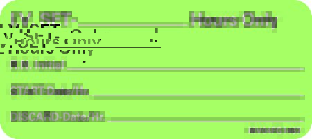 Picture of Pre-Printed Label MedVision® Instructional Label Green Paper IV Set_Hours Only Black Syringe Label 1 X 2-1/4 InchMV04FG1467
