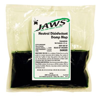 Picture of JAWS® Surface Disinfectant Cleaner Quaternary Based Liquid Concentrate 4 oz. Pouch Citrus Floral Scent NonSterileJAWS-3806-93