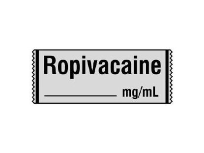 Picture of Drug Label Shamrock Anesthesia Label Ropivacaine_mg/mL Gray 1/2 X 1 InchSA-308