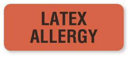 Picture of Pre-Printed Label UAL™ Allergy Alert Red Paper Latex Allergy Black Alert Label 7/8 X 3 InchULHN754