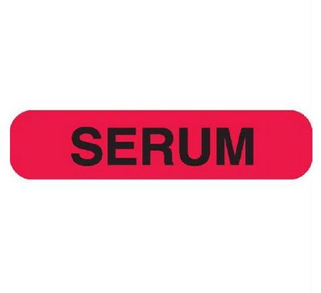 Picture of Pre-Printed Label Auxiliary Label Red Paper Serum Black Lab / Specimen8022