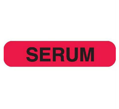 Picture of Pre-Printed Label Auxiliary Label Red Paper Serum Black Lab / Specimen8022