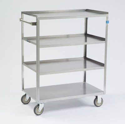 Picture of Linen Cart 4 Shelves 500 lbs. Weight Capacity Stainless Steel 5 Inch Casters, 2 Fixed, 2 Swivel443
