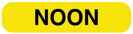 Picture of Pre-Printed Label UAL™ Instructional Label Yellow Paper NOON Black 3/8 X 1-5/8 InchULRXA1220