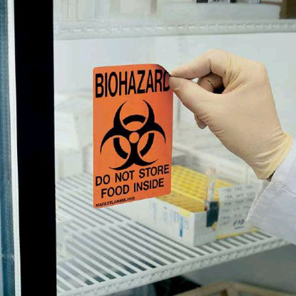 Picture of Door Sign Caution Biohazard Do Not Store Food InsideNC9894304