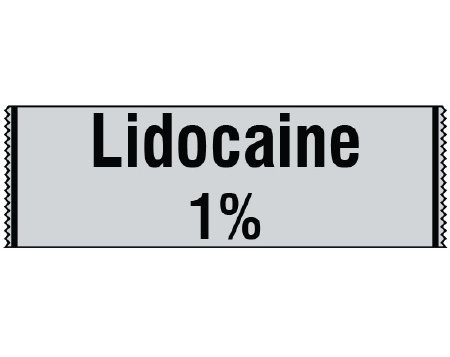 Picture of Drug Label Shamrock Anesthesia Label Lidocaine / 2% Gray 1/2 X 1 InchSA-3003
