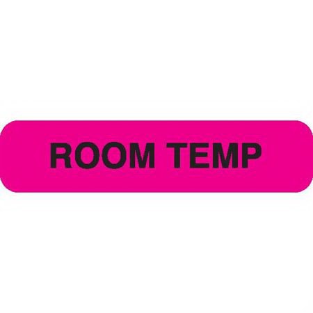 Picture of Pre-Printed Label Laboratory Use Pink Paper ROOM TEMP Black Temperature Control 37-100 X 11-31/50 Inch0363