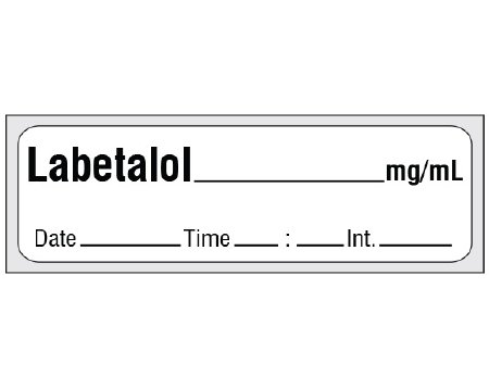 Picture of Drug Label Shamrock Anesthesia Label LABETALOL _____ mg / ml / Date _____ Time _____ Int. _____ White 1/2 X 1 InchSA-3213-DTI-PRE