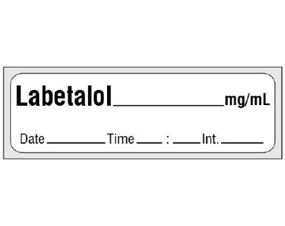 Picture of Drug Label Shamrock Anesthesia Label LABETALOL _____ mg / ml / Date _____ Time _____ Int. _____ White 1/2 X 1 InchSA-3213-DTI-PRE