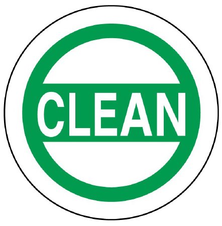 Picture of Pre-Printed Label UAL™ Advisory Label Green Paper CLEAN White Alert Label 1-1/2 X 1-1/2 InchULQA738