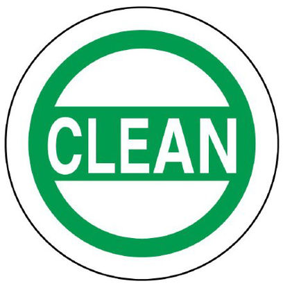 Picture of Pre-Printed Label UAL™ Advisory Label Green Paper CLEAN White Alert Label 1-1/2 X 1-1/2 InchULQA738