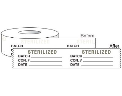 Picture of Pre-Printed Label Communication Fill In White Tape Sterilized Batch Con# Date Black Quality Control Label 3/4 X 2160 InchSIL-340-1