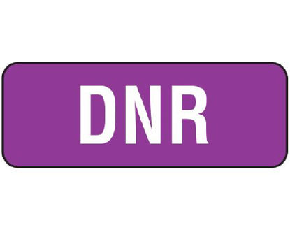 Picture of Pre-Printed Label Shamrock Advisory Label White Vac DNR Purple Alert Label 5/16 X 13/16 InchWAL-13