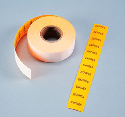 Picture of Pre-Printed Label HCL® Communication Fill In Orange Paper Expires Black Quality Control Label 1/2 X 7/8 Inch4017