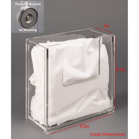 Picture of Wiper Holder Clear Acrylic Manual One Compartment Magnet MountWIPHLDAC-M