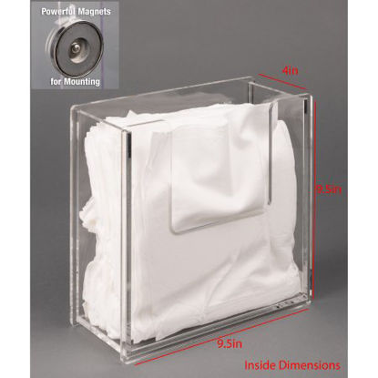 Picture of Wiper Holder Clear Acrylic Manual One Compartment Magnet MountWIPHLDAC-M