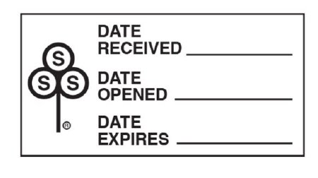 Picture of Pre-Printed / Write On Label Communication Fill In White Paper Date Received Date Opened Date Expires Black Quality Control Label 3/4 X 1-1/2 InchREA-3
