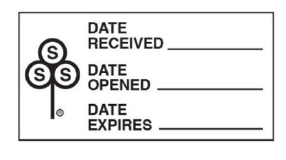 Picture of Pre-Printed / Write On Label Communication Fill In White Paper Date Received Date Opened Date Expires Black Quality Control Label 3/4 X 1-1/2 InchREA-3
