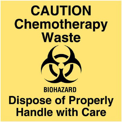 Picture of Pre-Printed Label RD SET™ Warning Label Yellow EDP Paper Caution Chemotherapy Waste Black Caution 4-1/2 X 4-1/2 InchULON310
