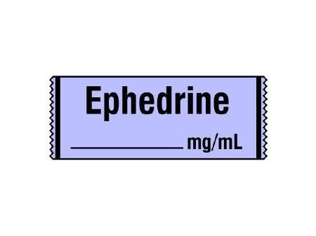Picture of Drug Label Shamrock Anesthesia Label EPHEDRINE / _____ mg / mL Purple 1/2 X 1 InchSA-282