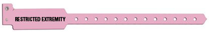 Picture of Identification Wristband Sentry® Superband® Alert Bands® Alert Band Permanent Snap Restricted Extremity5075E-12-PDM