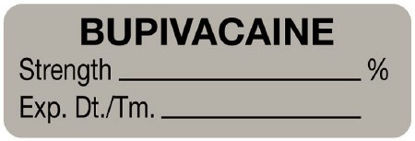 Picture of Drug Label UAL™ Anesthesia Label Bupivacaine Strength_% Exp Dt Tm Gray 1/2 X 1-1/2 InchULAL042