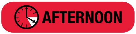 Picture of Pre-Printed Label UAL™ Advisory Label Red Paper Afternoon Black Medication Instruction 3/8 X 1-5/8 InchULRXA1268