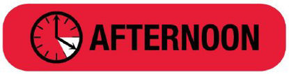 Picture of Pre-Printed Label UAL™ Advisory Label Red Paper Afternoon Black Medication Instruction 3/8 X 1-5/8 InchULRXA1268