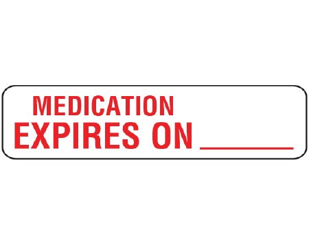 Picture of Pre-Printed Label Shamrock Anesthesia Label White Krome MEDICATION / EXPIRES ON _____ Red Medication Instruction 3/8 X 1-1/2 InchA-202