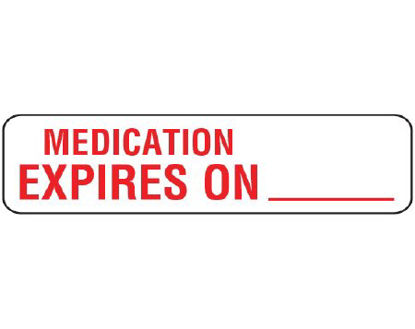Picture of Pre-Printed Label Shamrock Anesthesia Label White Krome MEDICATION / EXPIRES ON _____ Red Medication Instruction 3/8 X 1-1/2 InchA-202