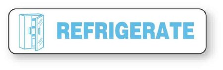 Picture of Pre-Printed Label UAL™ Auxiliary Label White Paper REFRIGERATE Temperature Control 3/8 X 1-5/8 InchULFP909