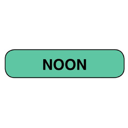 Picture of Pre-Printed Label Apothecary Products® Auxiliary Label Green Paper Noon Black Safety and Instructional 3/8 X 1-9/16 Inch39902