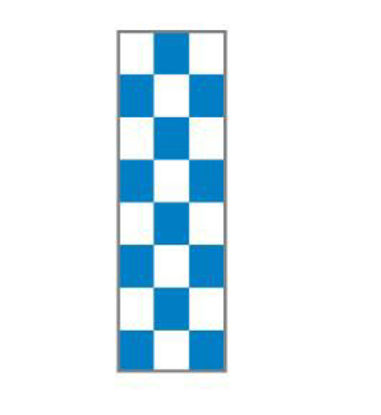 Picture of Pre-Printed Label Key Surgical® Multipurpose Label Blue / White Tape Checkerboard Patterned 1/4 InchT-220-0102