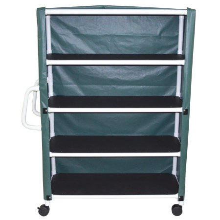 Picture of Linen Cart with Cover 4 Shelves 175 lbs. per Shelf Weight Capacity PVC 4 Inch Twin Casters350-4C