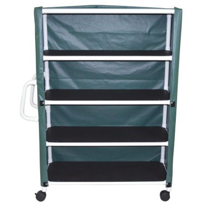 Picture of Linen Cart with Cover 4 Shelves 175 lbs. per Shelf Weight Capacity PVC 4 Inch Twin Casters350-4C