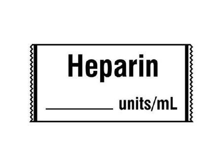 Picture of Drug Label Shamrock Anesthesia Label HEPARIN / _____ units / mL White 1/2 X 1 InchSA-320