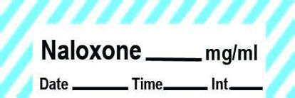 Picture of Drug Label Timemed Anesthesia Label Tape Naloxone_mg/mL Date_Time_Int Blue / White 1/2 X 1-1/2 InchANS-14