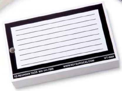 Picture of Instructional Tags Key Surgical® Write on w / Marker Black 3 X 5 Inch 3 X 5 Inch Durable 100 per CaseWT-0009