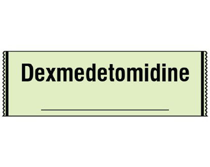 Picture of Drug Label Shamrock Anesthesia Label Dexmedetomidine / _____ Lime 1/2 X 1 InchSAV-925