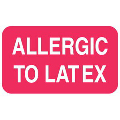 Picture of Pre-Printed Label Allergy Alert Pink Allergic to Latex White Alert Label 7/8 X 1-1/2 InchMAP6260