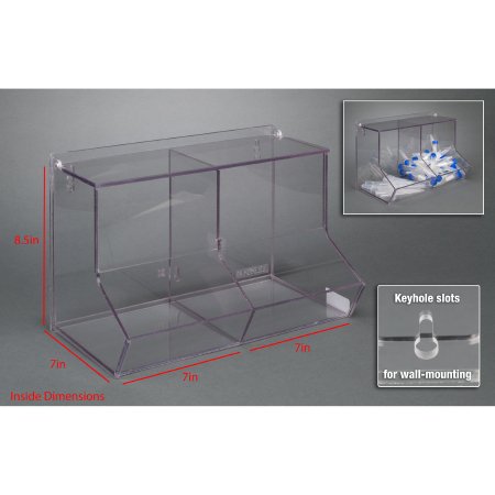 Picture of BIN, BULK W/LID 2COMPARTMENT WALL MOUNTBLKBNLIDL-W