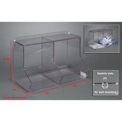 Picture of BIN, BULK W/LID 2COMPARTMENT WALL MOUNTBLKBNLIDL-W