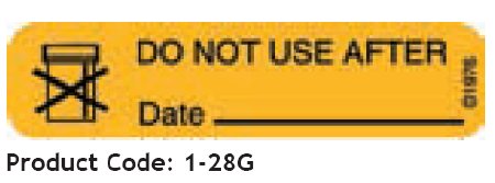 Picture of Pre-Printed Label Barkley® Auxiliary Label Orange Do Not Use After Date Black Safety and Instructional 3/8 X 1-9/16 Inch1-28G