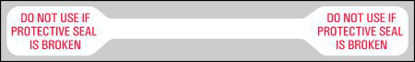 Picture of Pre-Printed Label Timemed Auxiliary Label White Do Not Use If Protective Seal Is Broken Red Safety and Instructional 1/2 X 4-1/8 InchTRL-1