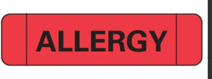 Picture of Pre-Printed Label Ident-Alert™ Allergy Alert Red Paper Allergy Black Alert Label 3/8 X 1-1/2 InchN-3500