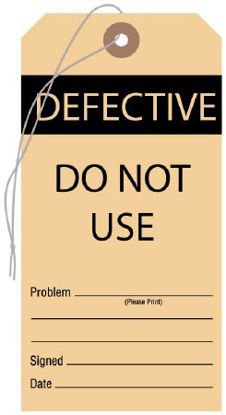 Picture of Warning Tag UAL™ With Caution Beige / Black 3-1/8 X 6-1/4 Inch Medium Card Stock 50 per PackULCS050