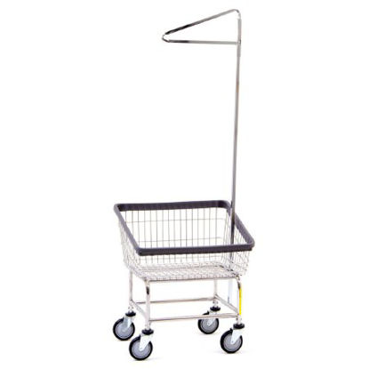 Picture of Laundry Cart with Pole Rack Steel Tubing 5 Inch Clean Wheel System™ Casters100CTC91C