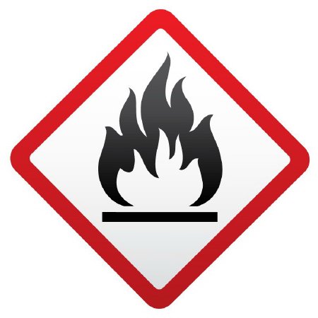 Picture of Pre-Printed Label UAL™ Warning Label Red / White Paper GHS Symbol Black OSHA 1-1/2 X 1-1/2 InchULGHS9