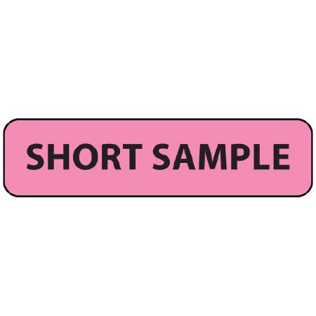 Picture of Pre-Printed Label MedVision® Advisory Label Pink Paper SHORT SAMPLE Black Alert Label 5/16 X 1-1/4 InchMV01FP7994