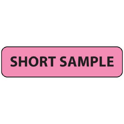 Picture of Pre-Printed Label MedVision® Advisory Label Pink Paper SHORT SAMPLE Black Alert Label 5/16 X 1-1/4 InchMV01FP7994